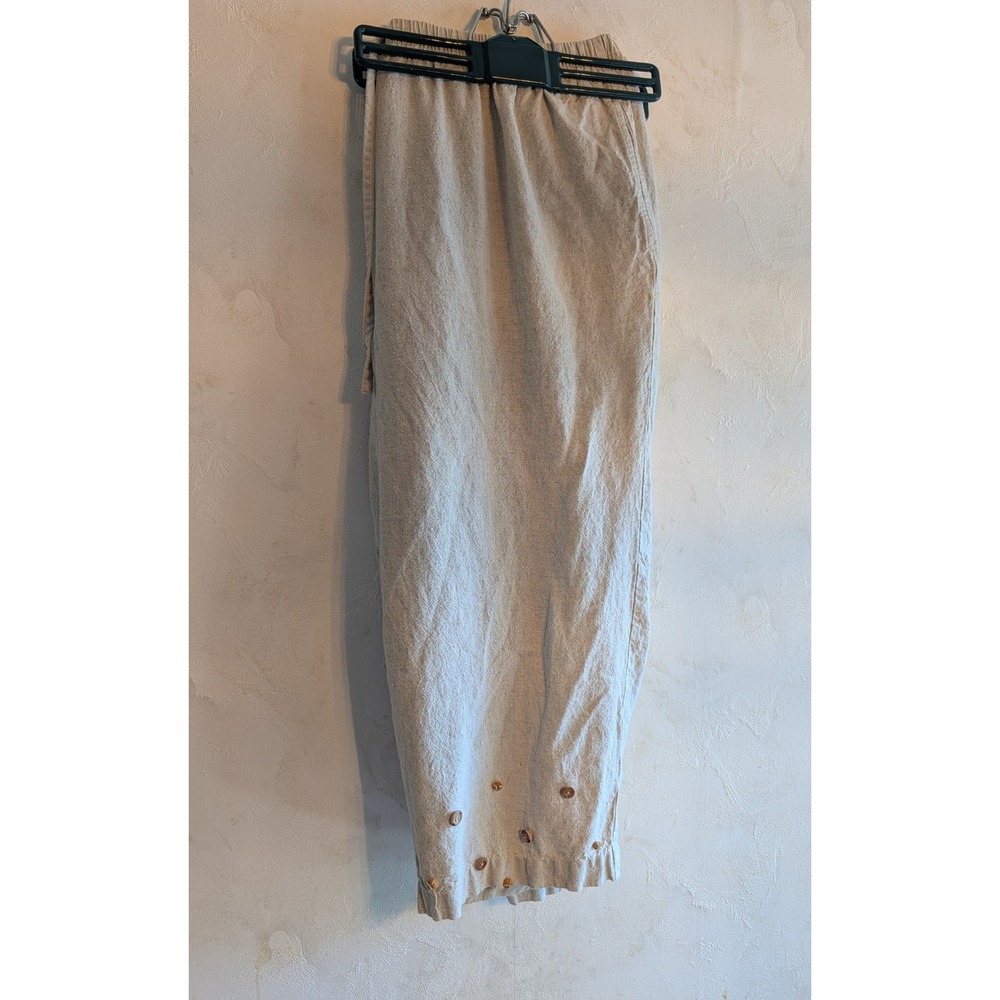 Koret City Blues Vintage Oatmeal Linen Blend Wide Leg Capri Pants 22W 276N267